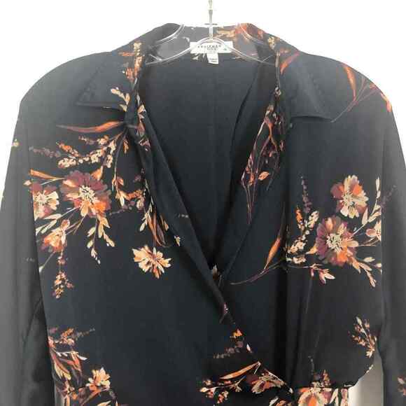 Equipment Long Sleeve V-Neck Women's Floral Faux Wrap Dress Size XS - Picture 4 of 14